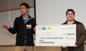 The $4,000 top prize went to the Imprint team of Mark Adams and Brian Vallelunga. (Photo credit: Michael Riepe)