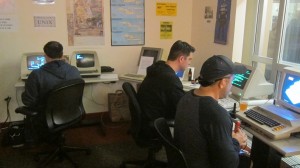 The Cruzio anniversary party included some blasts to the past like this retro computer and video game corner.
