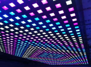 A member-created LED ceiling in Chico is made of 2880 LED lights and can function as a low resolution monitor.