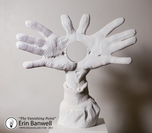 Erin Banwell made The Vanishing Point in part by scanning the hands of friends and creating a digital 3-D model.
