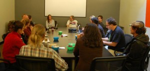 Santa Cruz Freelancers at a recent roundtable discussion. (Photo credit: S. Millavise)