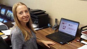 Katy Griffin, a Sustainable Productivity Solutions engineer, builds a simulation of a produce cooler. (courtesy of Khaled Mabrouk)