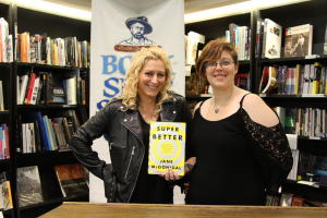 Jane McGonigal, left, and Bookshop Santa Cruz's Ivy Quirk during McGonigal's book talk. (Photo credit: Jan Janes)