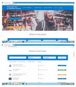 This is a mockup screen from the new Monterey Bay Internship Portal. Contributed.