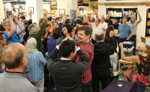 "Controlled pandemonium" is one way to describe the atmosphere during McGonigal's game at Bookshop Santa Cruz. (Credit: Jan Janes)