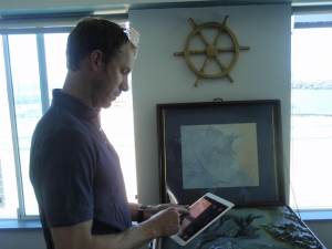 Adam Steckley, OSO Instructor and Operations Coordinator, readies the iPad for classroom use. Contributed.