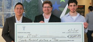 Startup Challenge Monterey Bay's 2015 winners show off their big check. (Contributed)