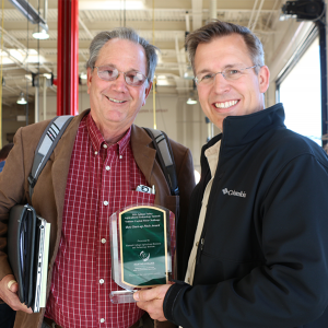 Illucen management team Stephen Johnson and Steve Schimmel won the 2016 Ag Tech Summit Best Start-Up Pitch Award for their plan to utilize all stages of the black soldier fly for food waste reduction and animal feed. (Credit: Jan Janes Media)