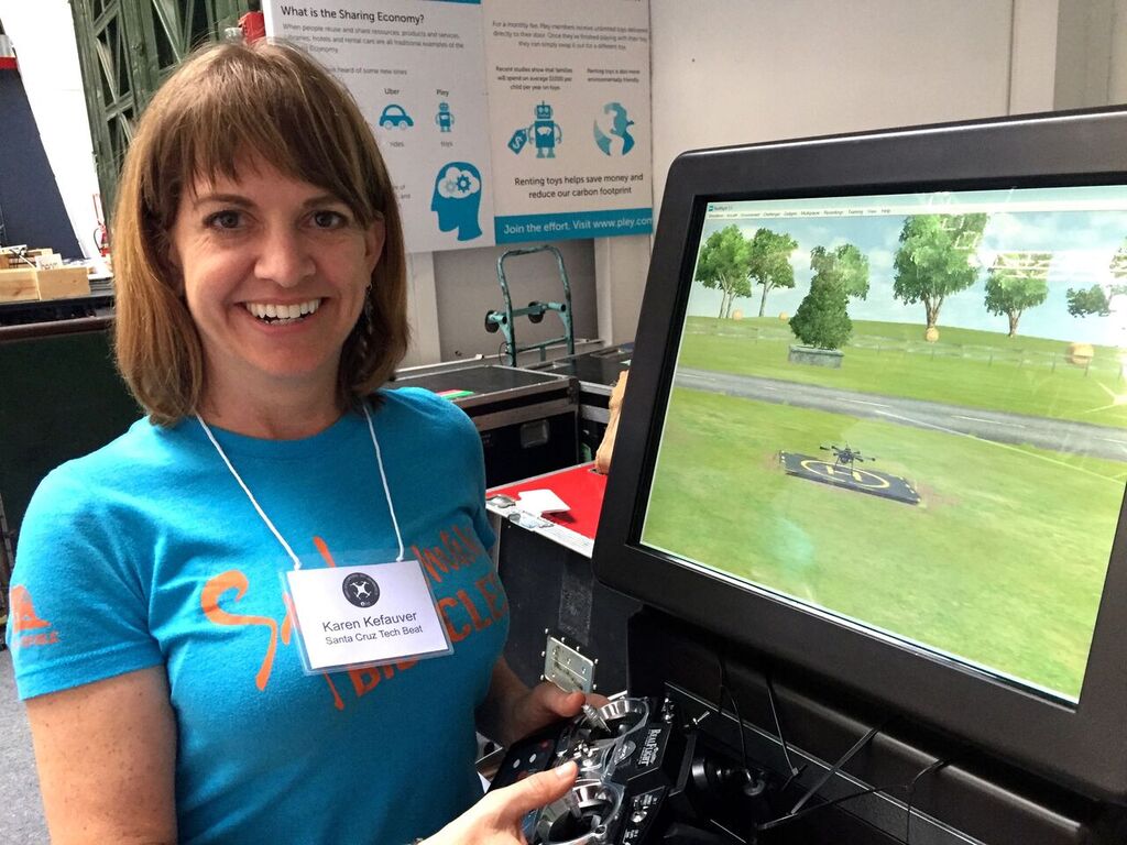 Freelance journalist Karen Kefauver of Santa Cruz learned that the safest way to start flying drones is to use a simulator, which allows the pilot to choose the right level of challenge, from beginning to advanced. It's a lot cheaper to crash a virtual drone! 