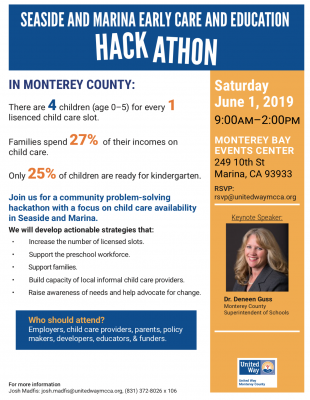 United Way Monterey County Co-Hosts  Early Care + Education Hackathon
