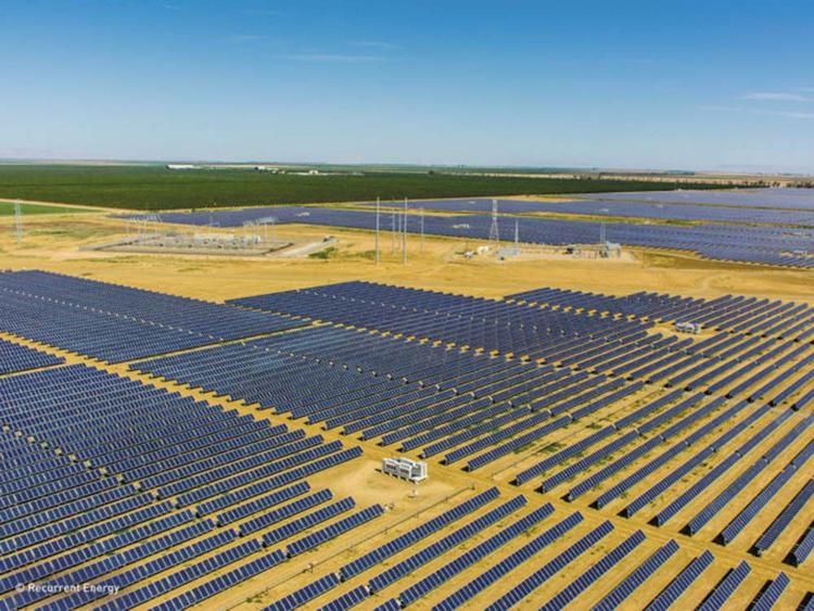 Solar panels in fields