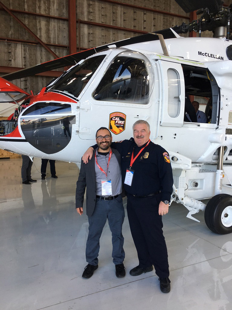 Parallel Flight Technologies CEO Joshua Resnick with Senior Chief of Aviation, CAL FIRE Dennis Brown